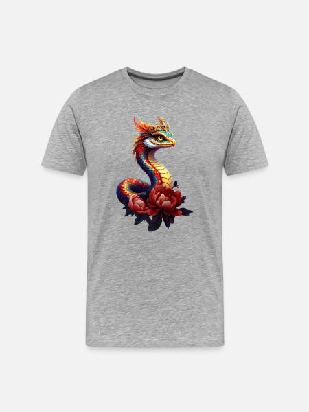Echte Sternenschlange des Universums. - Männer Premium Bio T-Shirt - Grau meliert