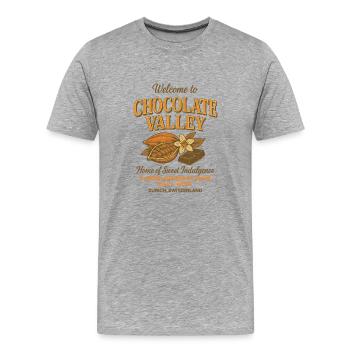 Chocolate Valley - Men's Premium Organic T-Shirt - heather grey - Front - Damien (186cm)