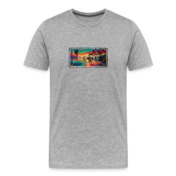 Koh Tao Thaïlande Signe Vintage - T-shirt bio Premium Homme - gris chiné - Devant - Damien (186cm)
