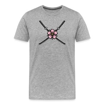 Kraft und Gnade - Männer Premium Bio T-Shirt - Grau meliert - Vorne - Damien (186cm)