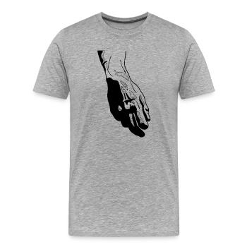 David - Männer Premium Bio T-Shirt - Grau meliert - Vorne - Damien (186cm)