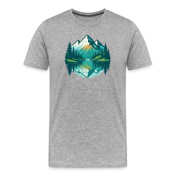 Alpine Reflection - Men's Premium Organic T-Shirt - heather grey - Front - Damien (186cm)