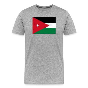 Drapeau de la Jordanie - T-shirt bio Premium Homme - gris chiné - Devant - Damien (186cm)