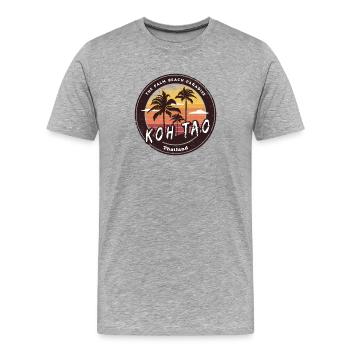 Koh Tao, Thaïlande, Vintage Design - T-shirt bio Premium Homme - gris chiné - Devant - Damien (186cm)