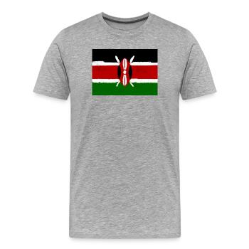 Flagge von Kenia - Männer Premium Bio T-Shirt - Grau meliert - Vorne - Damien (186cm)