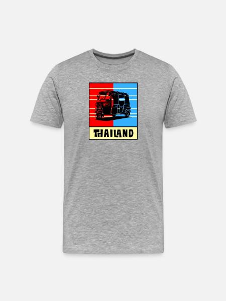 Thailand Tuk Tuk Design - Men's Premium Organic T-Shirt - heather grey