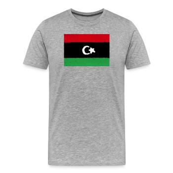 Flagge von Libyen - Männer Premium Bio T-Shirt - Grau meliert - Vorne - Damien (186cm)