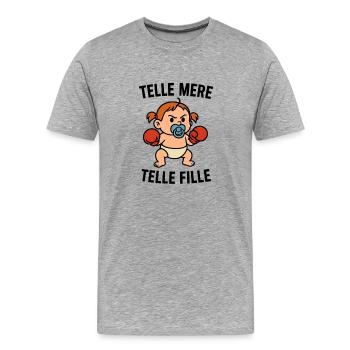 LIKE MOTHER LIKE DAUGHTER – Baby Boxer Cartoon - Men's Premium Organic T-Shirt - heather grey - Front - Damien (186cm)
