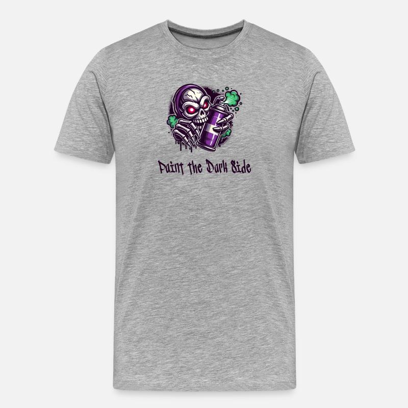 Die dunkle Seite malen - Männer Premium Bio T-Shirt - Grau meliert