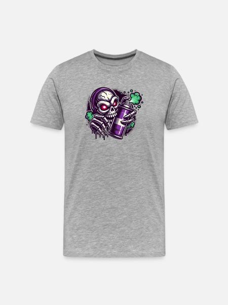 Skull Sprayer - Men's Premium Organic T-Shirt - heather grey