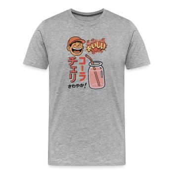 Cherry Cola Refreshing! - Männer Premium Bio T-Shirt - Grau meliert - Vorne - Damien (186cm)