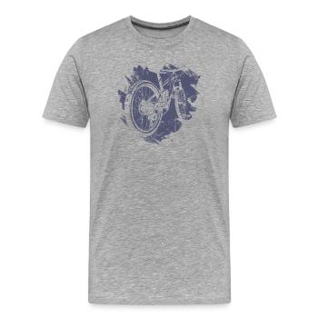 Retro Fahrrad Getriebe Illustration - Männer Premium Bio T-Shirt - Grau meliert - Vorne - Damien (186cm)