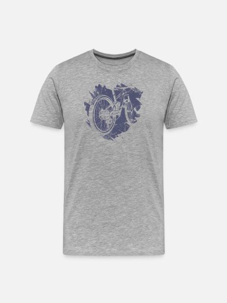 Retro Bicycle Gear Illustration - Men's Premium Organic T-Shirt - heather grey