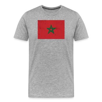 Drapeau du Maroc - T-shirt bio Premium Homme - gris chiné - Devant - Damien (186cm)