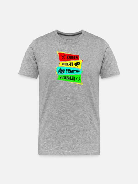 Eat Sleep Tractor Repeat - Men's Premium Organic T-Shirt - heather grey