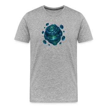Matrice Cyber Sphere - T-shirt bio Premium Homme - gris chiné - Devant - Damien (186cm)