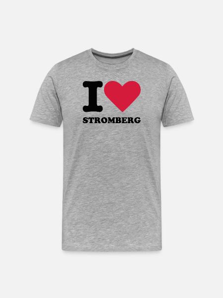Stromberg Mit Spruch I Love Stromberg - Männer Premium Bio T-Shirt - Grau meliert