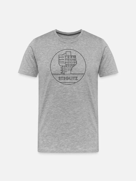 Steglitz mit Bierpinsel - Männer Premium Bio T-Shirt - Grau meliert