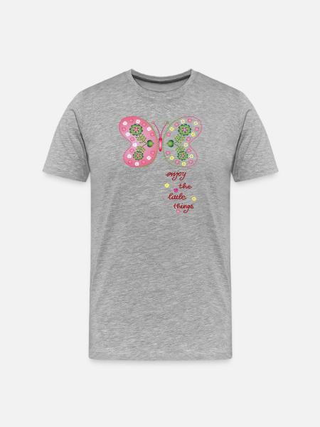 enjoy the little things - Männer Premium Bio T-Shirt - Grau meliert