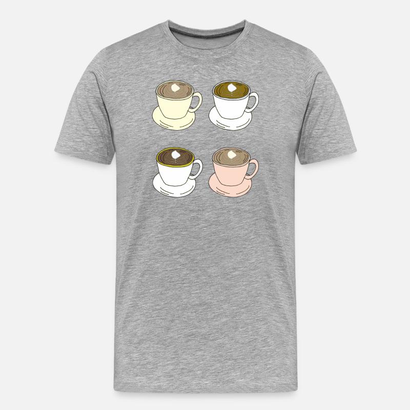 kaffeetassen quartett - Männer Premium Bio T-Shirt - Grau meliert