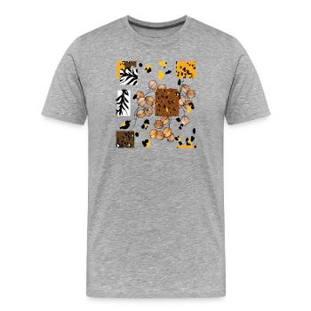 Animal Tier Print Muster - Männer Premium Bio T-Shirt - Grau meliert - Vorne - Damien (186cm)