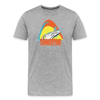 Baleine à bosse - T-shirt bio Premium Homme - gris chiné - Devant - Damien (186cm)