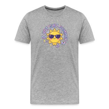 Hot Girl Summer - Männer Premium Bio T-Shirt - Grau meliert - Vorne - Damien (186cm)