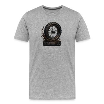 Pneu de VTT de descente - T-shirt bio Premium Homme - gris chiné - Devant - Damien (186cm)