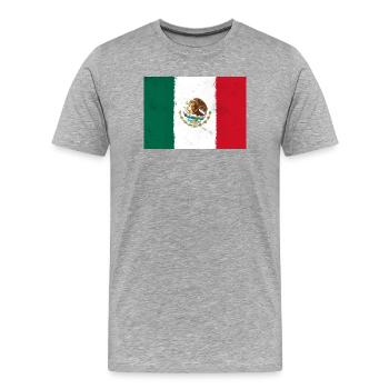 Flag of Mexico - Men's Premium Organic T-Shirt - heather grey - Front - Damien (186cm)