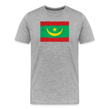 Drapeau de la Mauritanie - T-shirt bio Premium Homme - gris chiné - Devant - Damien (186cm)