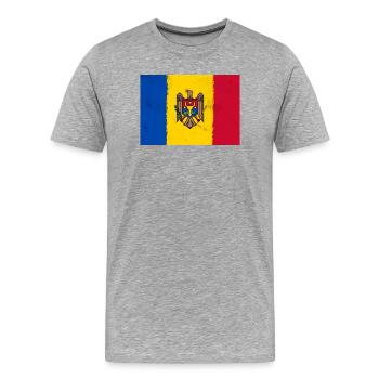 Flag of Moldova - Men's Premium Organic T-Shirt - heather grey - Front - Damien (186cm)