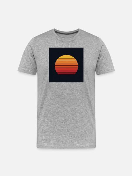 Retro sunset design - Men's Premium Organic T-Shirt - heather grey