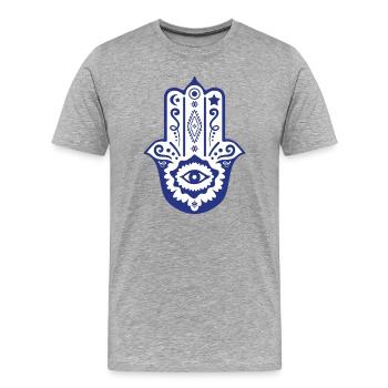 Main de Fatma par Helfspawn - T-shirt bio Premium Homme - gris chiné - Devant - Damien (186cm)