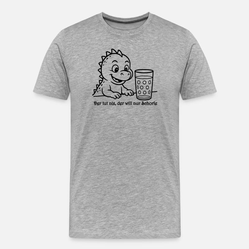 Babydrachen mit Dubbeglas2 - Männer Premium Bio T-Shirt - Grau meliert