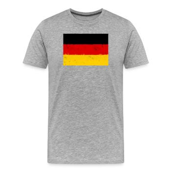 Flagge von Deutschland - Männer Premium Bio T-Shirt - Grau meliert - Vorne - Damien (186cm)