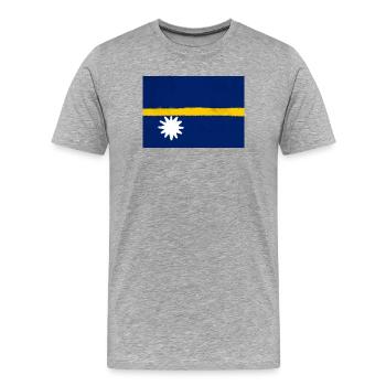 Flagge von Nauru - Männer Premium Bio T-Shirt - Grau meliert - Vorne - Damien (186cm)