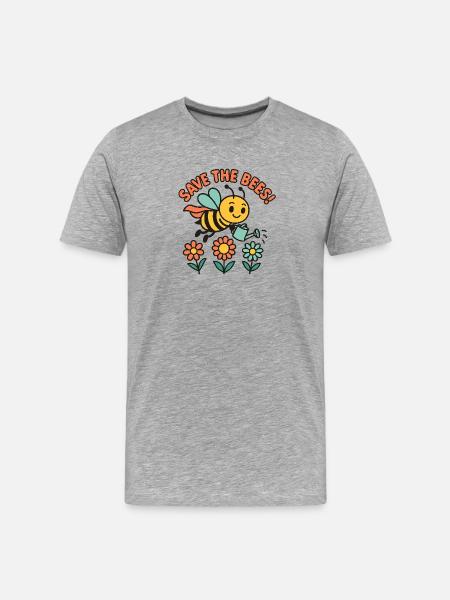 Superhero Bee: Save the Bees! - Men's Premium Organic T-Shirt - heather grey
