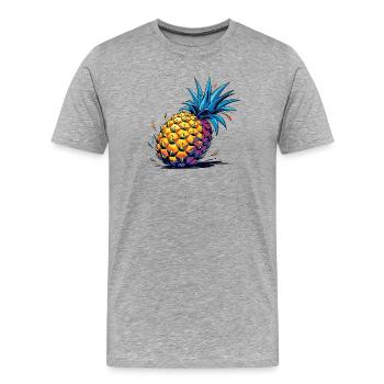 Ananas - T-shirt bio Premium Homme - gris chiné - Devant - Damien (186cm)