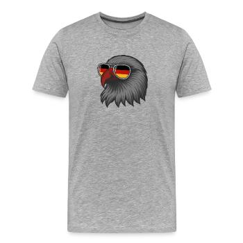 German Eagle with flag in DE glasses - Men's Premium Organic T-Shirt - heather grey - Front - Damien (186cm)