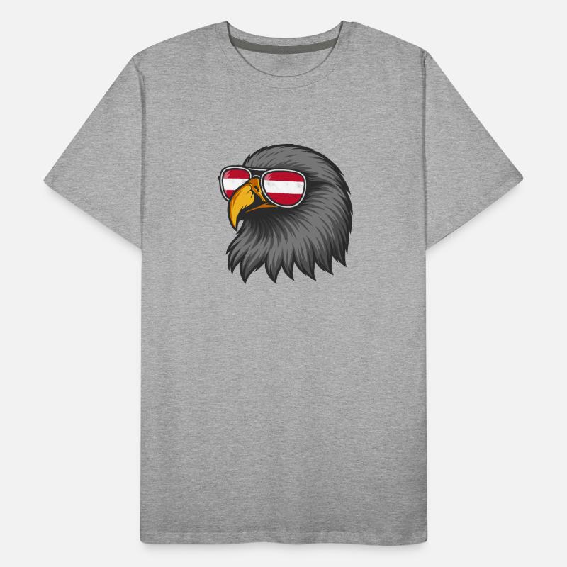 Austrian eagle with flag in glasses Men's Premium Organic T-Shirt