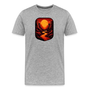 Canyon cramoisi - T-shirt bio Premium Homme - gris chiné - Devant - Damien (186cm)