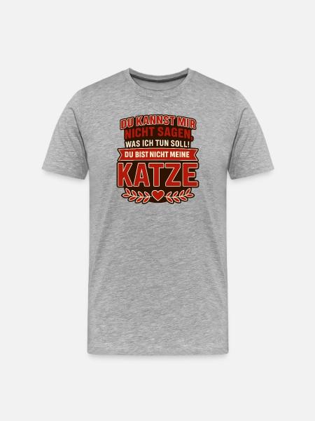 Tu n’es pas mon chat ! - T-shirt bio Premium Homme - gris chiné