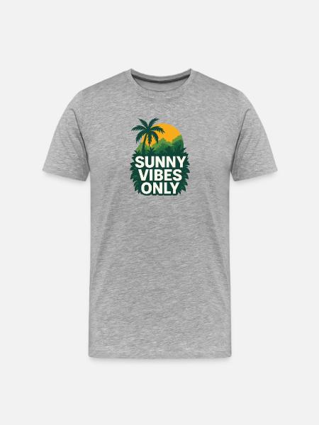 Sunny vibes with jungle motifs - Men's Premium Organic T-Shirt - heather grey