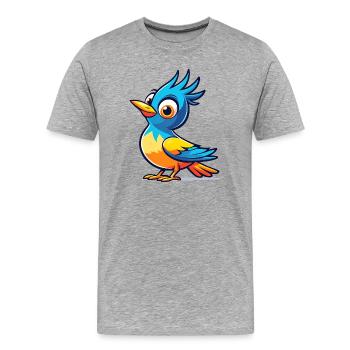 Blue Bird - Men's Premium Organic T-Shirt - heather grey - Front - Damien (186cm)