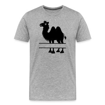 Camel Shadow with Name Box - Men's Premium Organic T-Shirt - heather grey - Front - Damien (186cm)