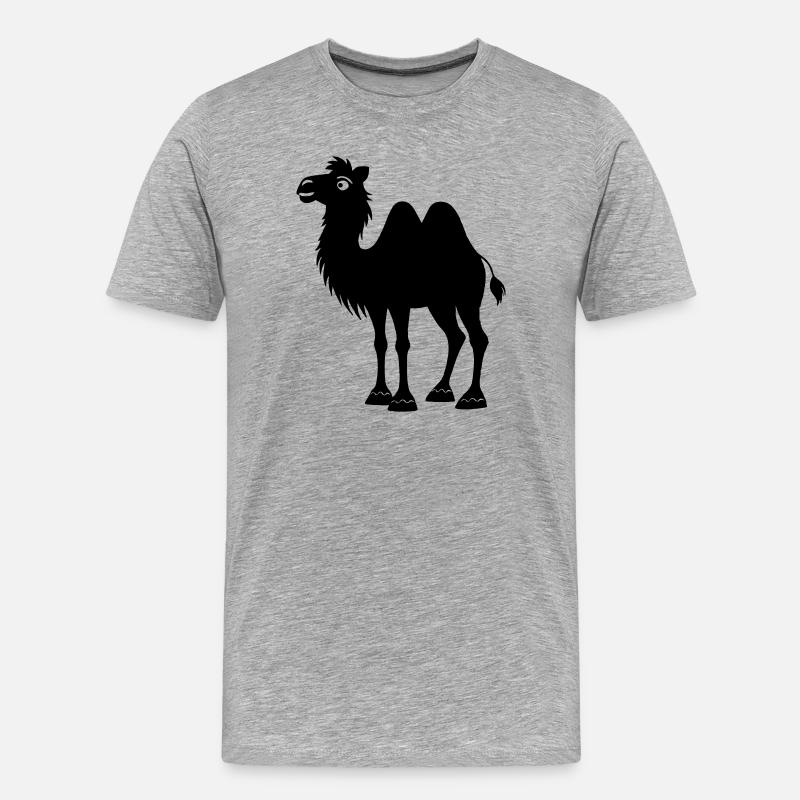 Schatten-Kamel - Männer Premium Bio T-Shirt - Grau meliert