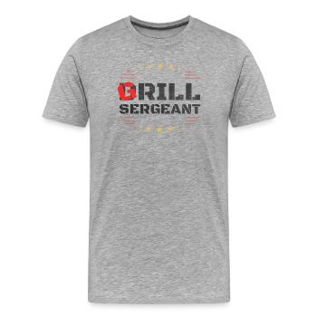 BBQ Grill Sergeant Shirt for Grillmeister - Men's Premium Organic T-Shirt - heather grey - Front - Damien (186cm)