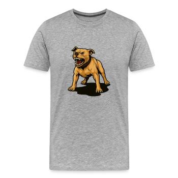 Pitbull – No leash, no mercy - Men's Premium Organic T-Shirt - heather grey - Front - Damien (186cm)