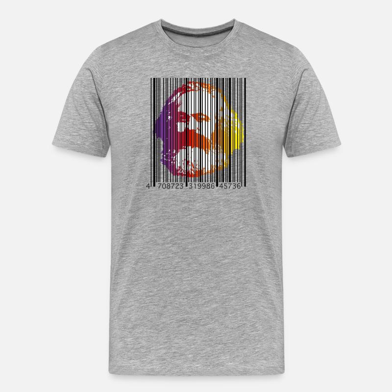 Marx hinter EAN - Männer Premium Bio T-Shirt - Grau meliert