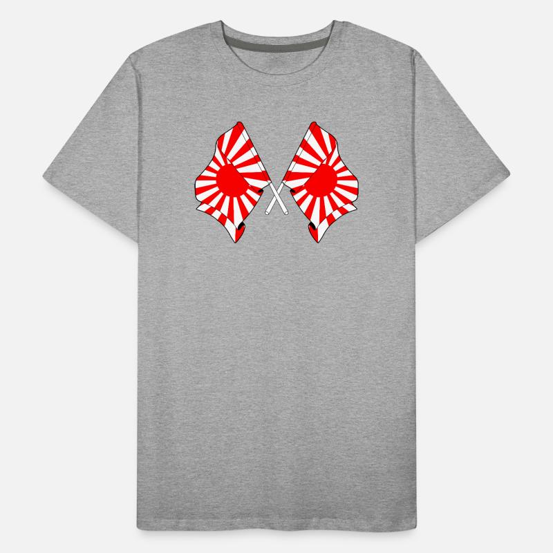 Drapeaux croisés du Soleil levant T-shirt bio Premium Homme